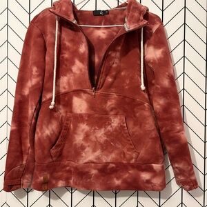 AMPERSAND AVE Maroon Tie-Dye Hoodie